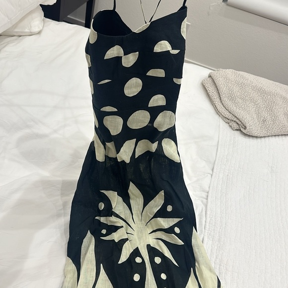 CALA DE LA CRUZ Abrego Open-Back Linen Dress Black - Picture 5 of 7